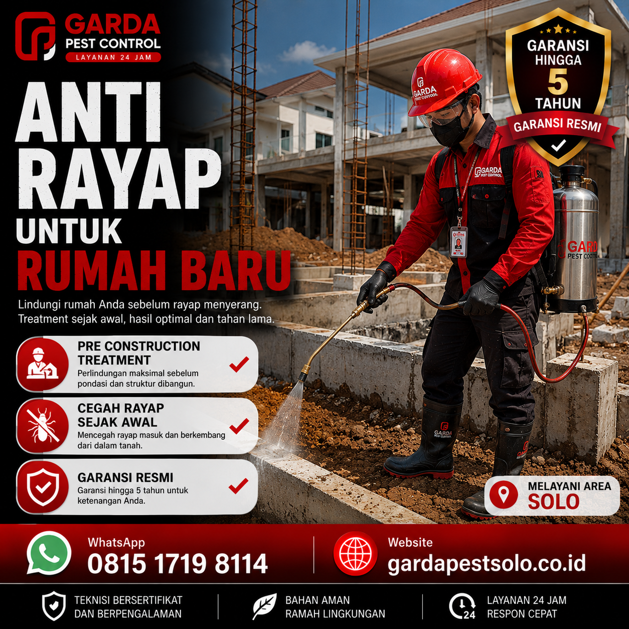 Jasa Anti Rayap Pra Konstruksi Solo untuk Perlindungan Bangunan Baru